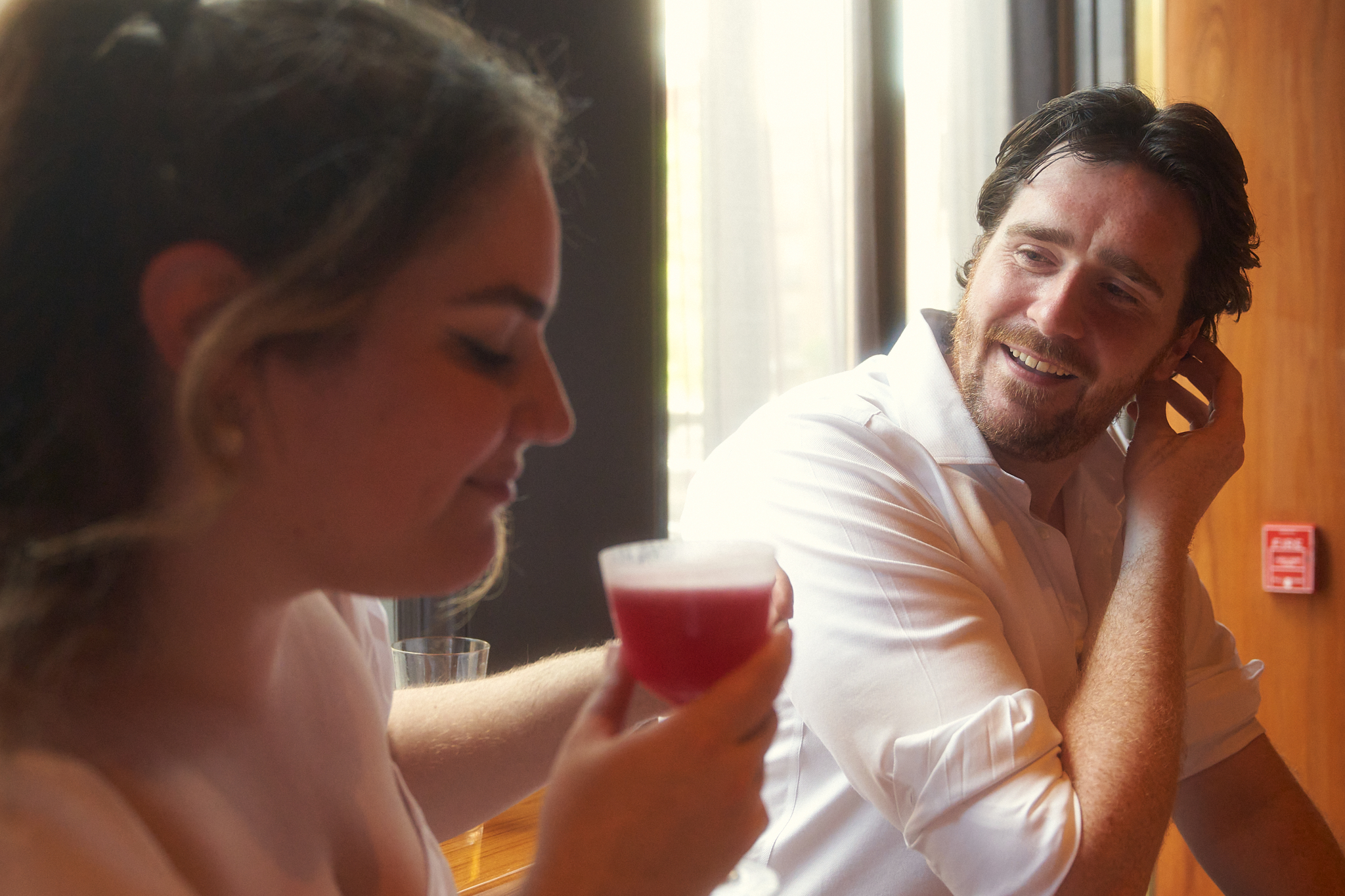 Romantic photography of could looking at eachother