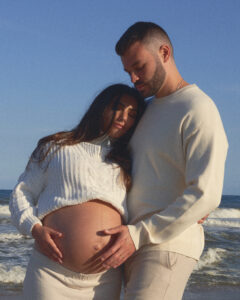 Maternity photo session on beach